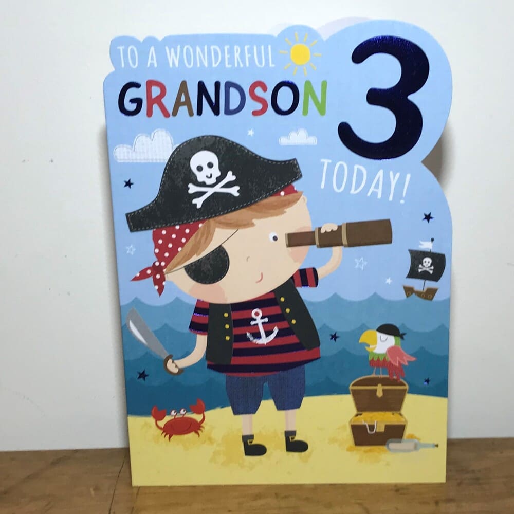 grandson 3 birthday card