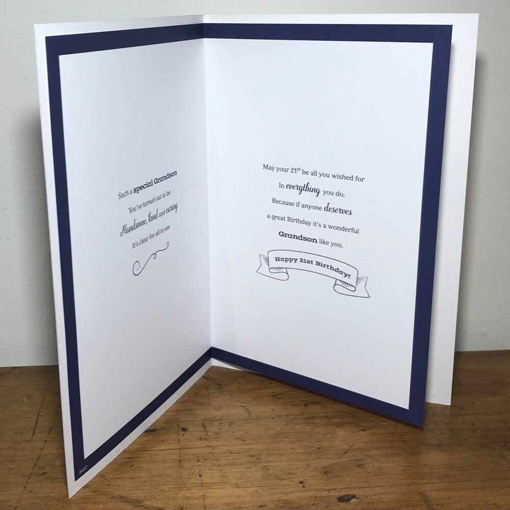 grandson 21 birthday card