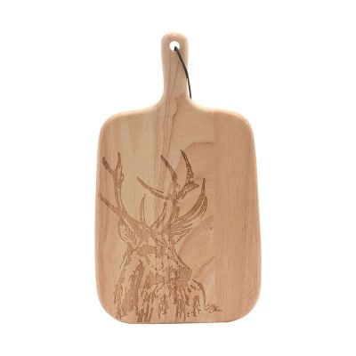 Meg Hawkins Rubber Wood Engraved Board - Stag 35x20cm