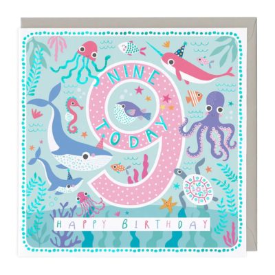 9 today sea life birthday card