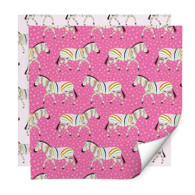 rainbow zebra gift wrap
