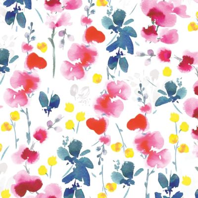 pink mix watercolour floral gift wrap