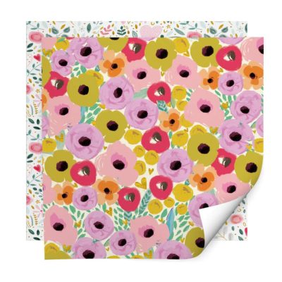 flowers & hearts gift wrap