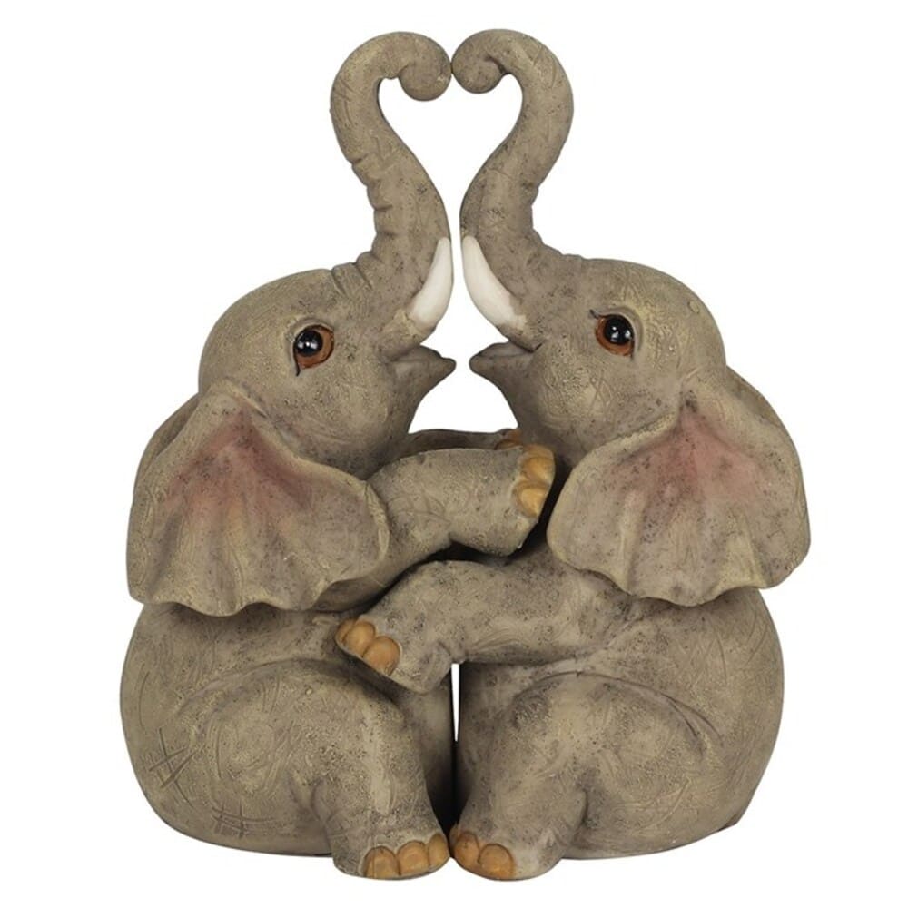 Elephant Embrace Couple Ornament