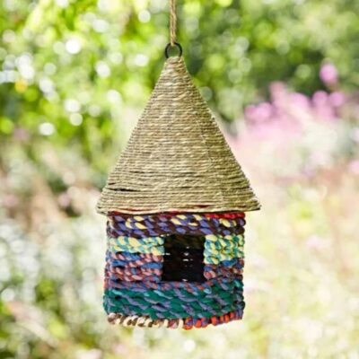 octagonal recycled cotton birdhouse