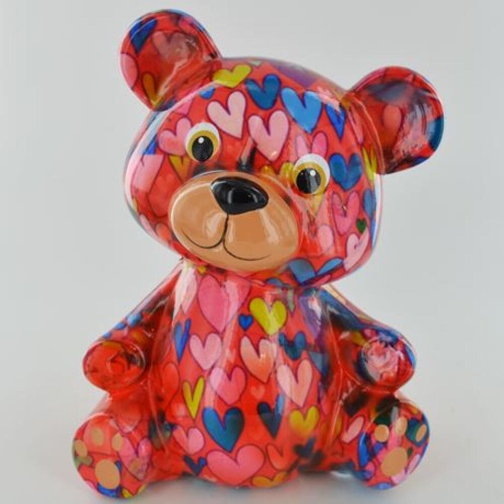 Pomme Pidou Red Toto Teddy Bear Money Box