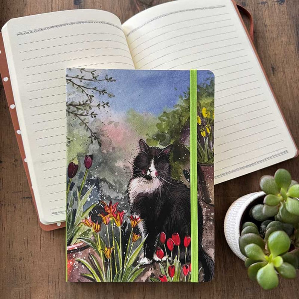 Cat and Tulips Large Notebook by Alex Clark - Image 2