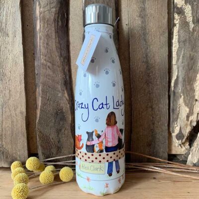 Water Bottle Crazy Cat Lady by Alex Clark