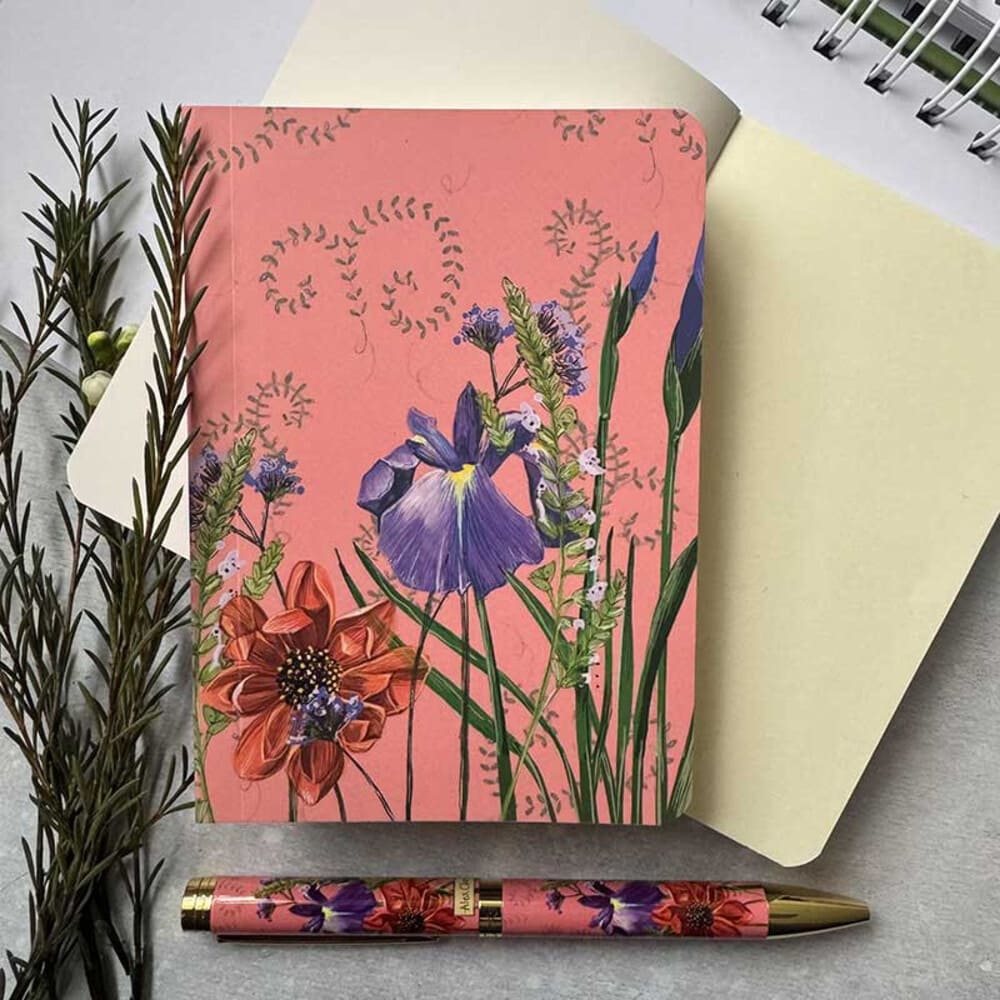 Dahlia Blank Notebook by Alex Clark