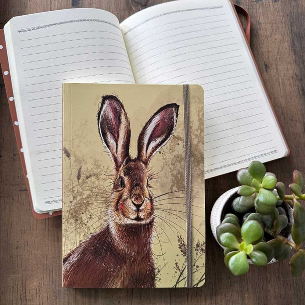 Brown Hare Large Notebook by Alex Clark