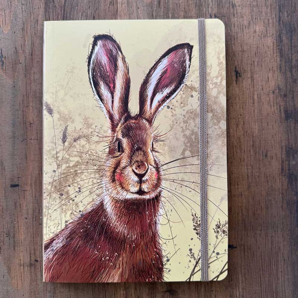Brown Hare Large Notebook by Alex Clark