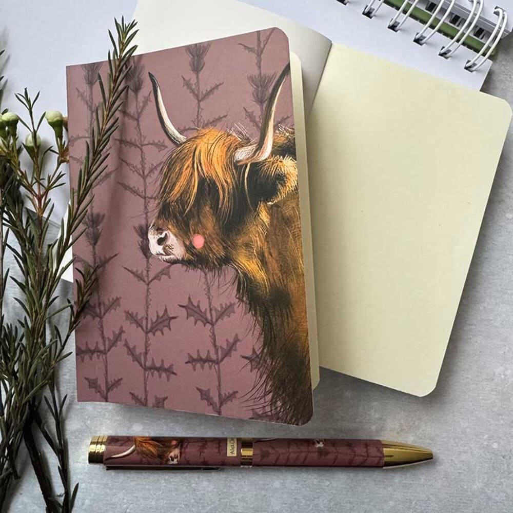 Highland Cow Blank Notebook by Alex Clark