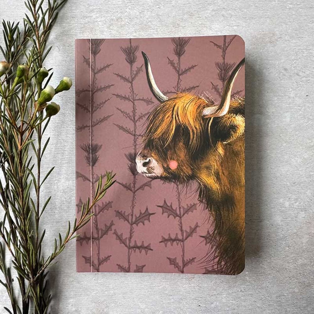 Highland Cow Blank Notebook by Alex Clark