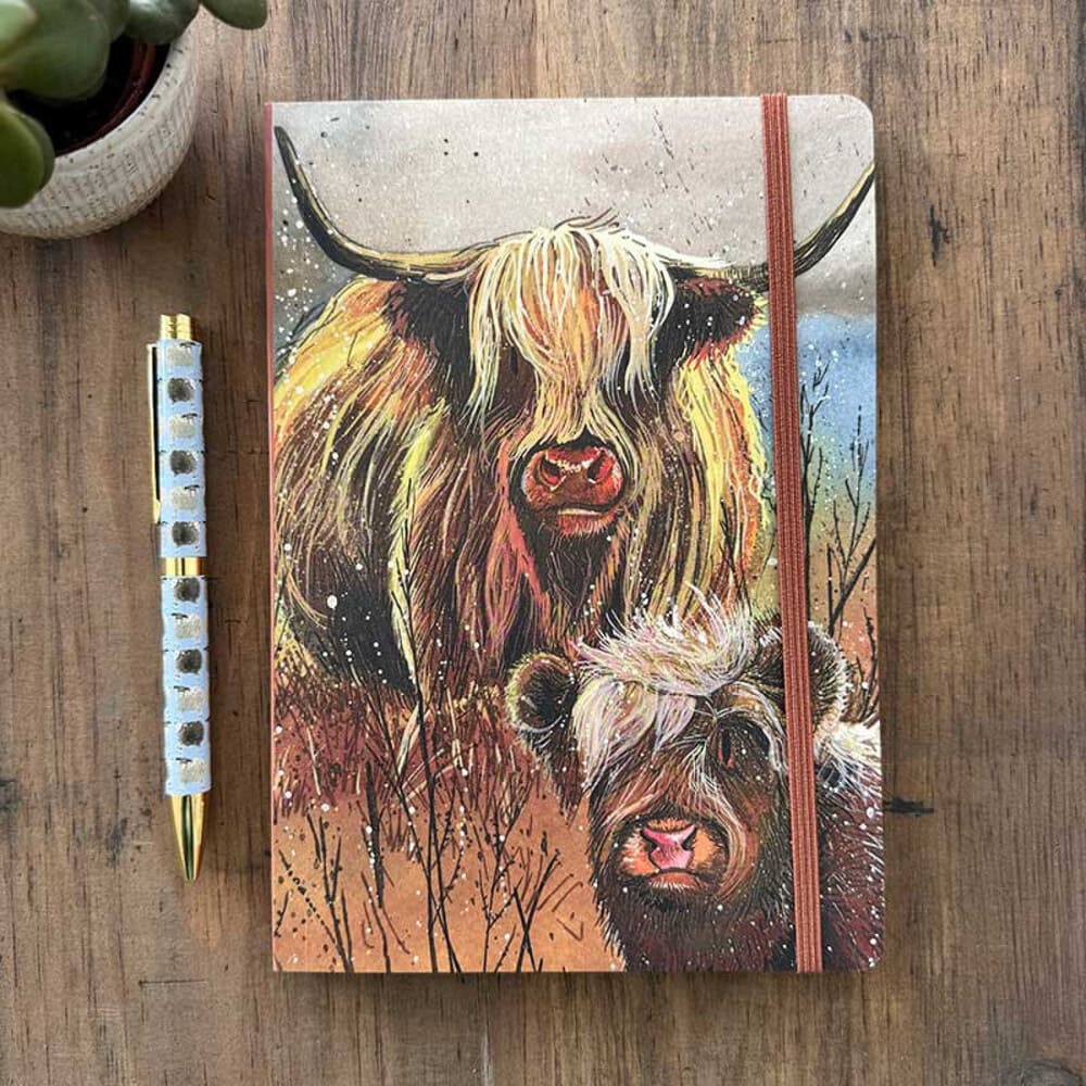 Highland Cows Large Notebook by Alex Clark