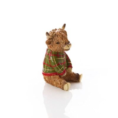 Tartan Jumper Highland Cow Resin Ornament